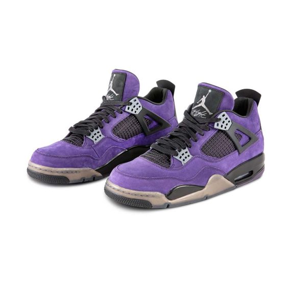 Travis Scott x  Air Jordans  4 Retro  ' Purple Suede ?C Black Midsole ' 766296-LN4