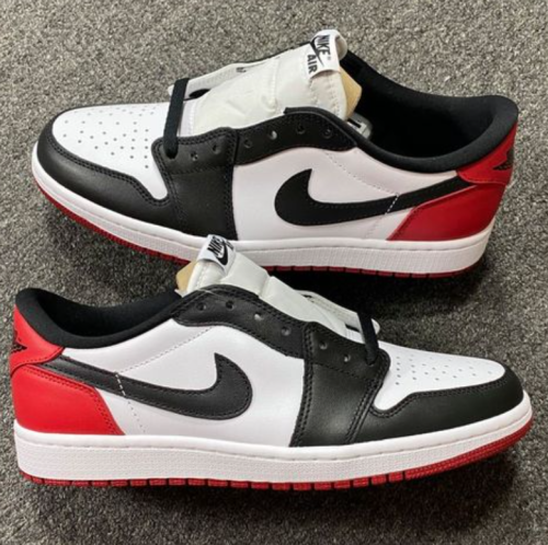  Air Jordans  1 Low  ' Black Toe ' 553558-116 photo review