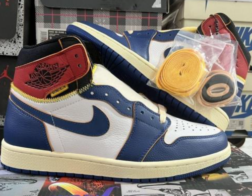  Air Jordans  1 Retro HI NRG / UN  ' Union ?C Storm Blue ' BV1300-146 photo review