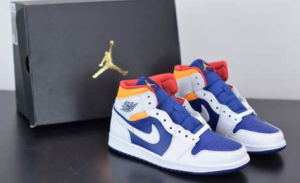  Air Jordans  1 Mid  ' White Deep Royal Blue ' 554724-131 photo review