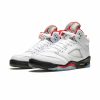 Youth  Air Jordans  5 Retro GS   ' Fire Red Silver Tongue  ' 440888-102ordans