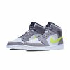  Air Jordans  1 Mid  ' Grey Volt ' 554724-072