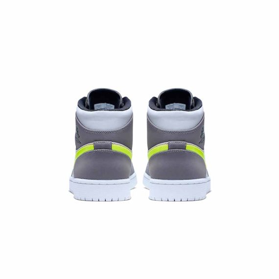  Air Jordans  1 Mid  ' Grey Volt ' 554724-072