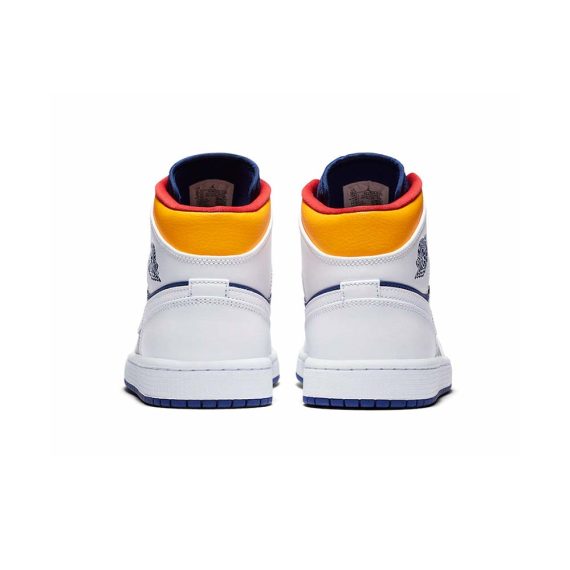  Air Jordans  1 Mid  ' White Deep Royal Blue ' 554724-131